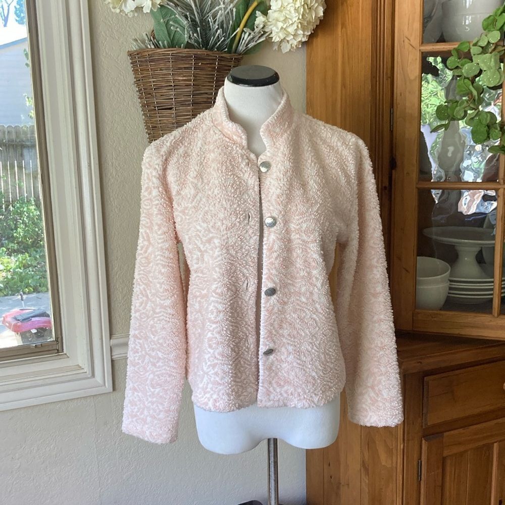 Vintage Coldwater Chenille Button Down Lightweight Jacket Size S Made USA